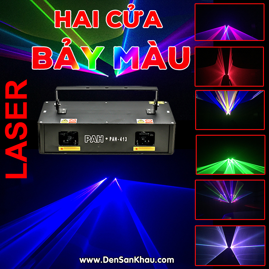 Đèn Laser Sân Khấu 2 Cửa 7 Màu